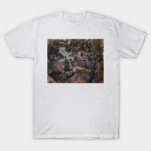 Rocks in the Forest by Paul Cezanne T-Shirt